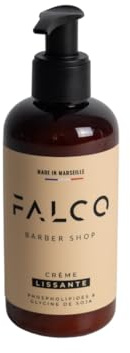Falco Barber Shop - Crème Coiffante Lissante - Soin Capillaire Enrichi en Phospholipides & Glycine de Soja - Hydratation et Brillance - Sans Sulfate, Sans Parabène, Sans Silicone - 200ml