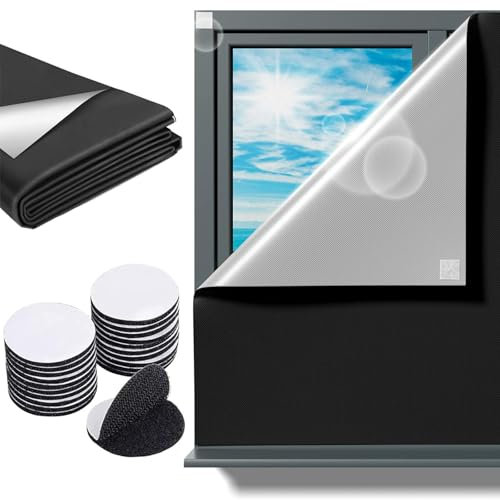 Estor Opaco Tela Oxford 420D Cortina Vendaje Protección UV Cortinas sin Taladrar para Ventanasprotección Solar 100% Persiana Opaca Portátil Estor Adecuadas para Ventanas de Casas o Automóviles