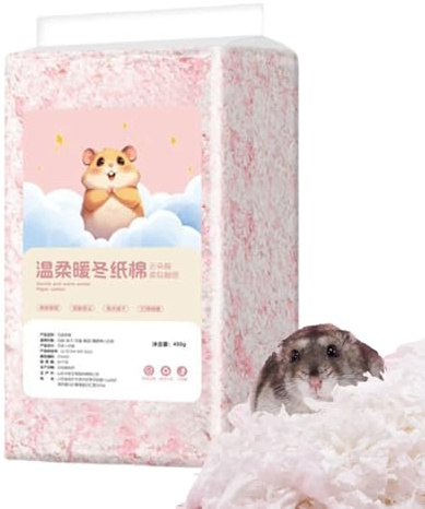 Literie pour hamster, 450 g de copeaux de bois, contrôle des odeurs, literie pour petits animaux de compagnie avec matériau doux et absorbant, fournitures de nidification pour une utilisation