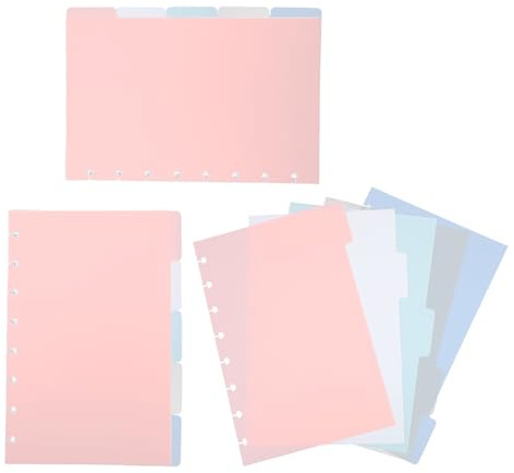 DIYEAH Separadores de Índice de Plástico PP con Pestañas Tamaño 55 X85 15 Hojas 3 Juegos de 5 Hojas Separadores para Carpetas de Anillas Uso Escolar y Oficina