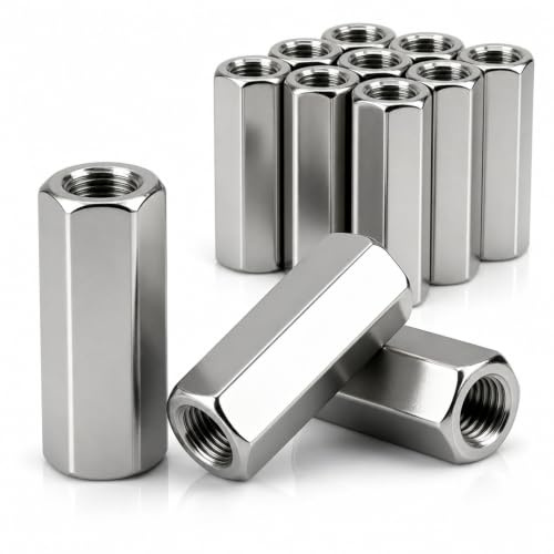 qjuwhua Écrous Longs M12 x 50 mm Écrou Inox 304 Hexagonal 4 Pièces