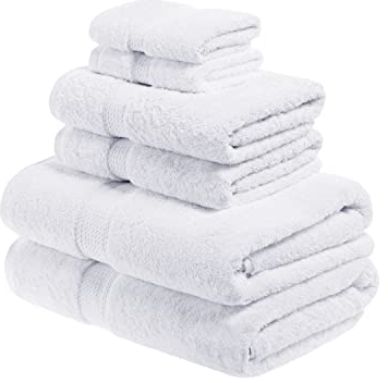 Superior - 6-teiliges Handtuchset, 900 Gramm, Baumwolle, weiß