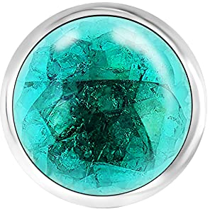 Andante Keramik CHUNK Click-Button Druckknopf (Zyan-Blau) für Chunk-Armbänder, Chunk-Ringe und andere Chunk-Accessoires