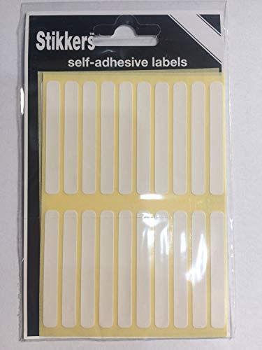 White Sticky Labels Self Adhesive Labels 6mm x 50mm - 140 Stickers
