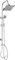 Werkzeyt SA330103 Carballo System-Chrome-Plated-Square Head & Hand 1 Jet Type-Anti-Limescale Function/Complete Shower Set with Riser Pipe