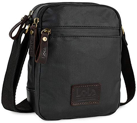 Lois - Bolso Hombre elegante y funcional Bolsitos Para Hombre resistentes y modernos Bolsos Para Hombre estilo casual, ideales para el día a día, Negro