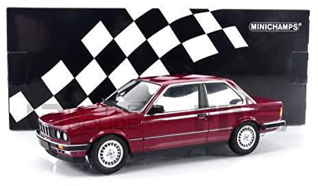 Minichamps 155026008 1:18 BMW 323I (E30) -1982-Red (Carmine) Collectible Miniature Car, Red