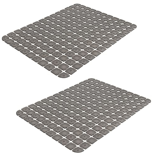 2 Pcs OTHWAY PVC Sink Mats, 15.7 x 11.8 Extra Large Kitchen Sink Protectors for Stainless Steel/Porcelain Sinks, Quick-Dry Dish Drying Mats (Grey)