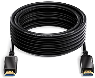 Maxonar 8K HDMI in Fibra Ottica 15M,Certificato Cavo HDMI® ad altissima velocità Piombo 48Gbps Ultra Alta Velocità,In Wall CL3 Nominale,Supporto AOC 8K@60Hz,4K@144Hz Dynamic HDR eARC Dolby HDCP2.2