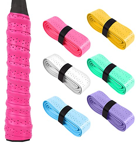 flintronic Grip Racchetta Tennis, 6Pezzi Nastro Grip per Racchetta, Nastro Antiscivolo Ultra, Grip per Racchette da Tennis e Badminton con Super Traspirante Assorbente Antiscivolo Asciugatura Rapida