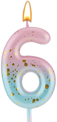 LUTER Farbverlaufs Zahlen Buchstaben Kerze, rosa-Blaue Farbverlaufs-Geburtstagskerzen für Kuchen Ziffern Buchstaben Geburtstagskerzen Dekoration für Geburtstag Partys Hochzeit (6)