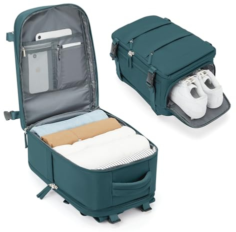 BJLFS Borse da Cabina per Ryanair 40x30x20 Bagaglio a Mano 40x20x25 Zaino da Viaggio Impermeabile Donna Zaino Easyjet 45x36x20 Zaini Wizzair con Porta Scarpe Borsa per Computer da Lavoro