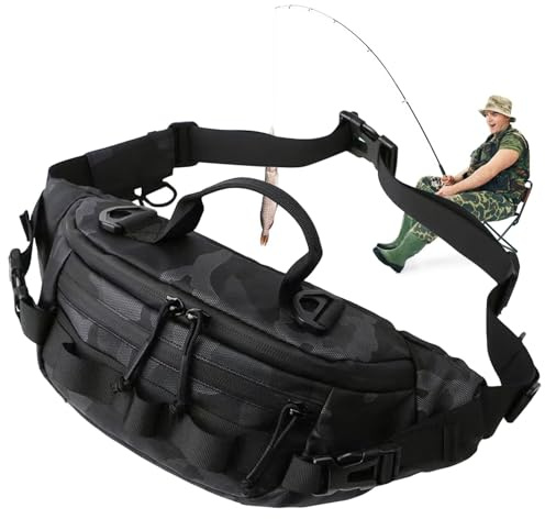 Sac banane de pêche – Sac banane étanche, sac de rangement multifonctionnel pour la pêche à la mouche en plein air | Sac de taille de sport imperméable multifonctionnel, sac à dos de pêche de randonné