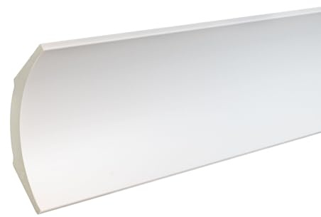 PROVISTON Stuckleiste Kunststoff Weiß - 75 x 75 x 2000 mm Moderne Leiste für die Decke