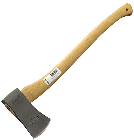 Hache en Bois forgée à la Main HY 10 708mm en Fer forgé I Hultafors I Forgée en Suède I 1620g Hache Premium avec Manche en Bois d'hickory I Affûtable Protection de Lame Incluse I 840144