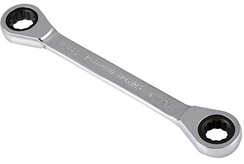 KATUR 1 llave de trinquete métrica de doble caja, llave de extremo de caja de doble anillo de cromo vanadio, herramientas manuales de reparación de automóviles (12 x 13 mm, plateado)