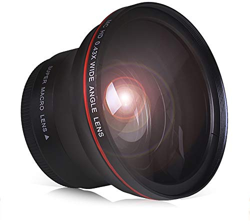 55MM 0.43x Professional HD Wide Angle Lens w/Macro Portion for Nikon D3400 D5600 for Sony Alpha Cameras