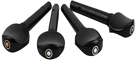 Alomejor 4 Piezas de Clavijas de violín Piezas de Cuerda de Repuesto para violín 4/4 Accesorios de Madera de ébano Clavijas de Clavijas Tunners Endpin