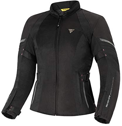 SHIMA JET - Atmungsaktive MESH-Paneele, Wasserdichte, Herausnehmbare Membrane, Level 2 Rückenprotektor inklusive, Erweiterte Einstellmöglichkeiten (Jacke Damen, Schwarz, XS)
