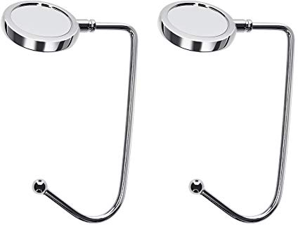 kwmobile 2x Tisch Handtaschenhalter Haken - Antirutsch Taschenhaken Halterung Handtaschen - Taschenaufhänger Halter in Silber