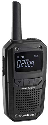 Albrecht Tectalk Outdoor PMR446-Funkgerät, Wasser- und staubgeschützt nach IP67, Reichweite bis 10km, Betriebszeit ca. 17 Stunden, inkl. VOX, schwarz