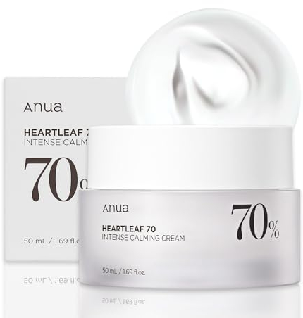 ANUA Heartleaf 70 Intensive Beruhigungscreme mit Ceramid, Panthenol, Herzblattextrakt, koreanische Hautpflege – (50 ml/1,69 Fl. Oz)