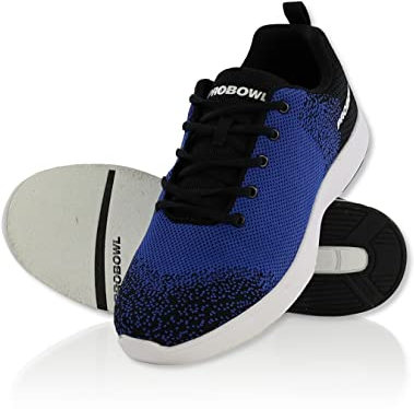 EMAX Bowling Shoes Men Pro Bowl Taktika Bowling Shoes Men Women Youth Black White Bowling Shoes Size 38.5-46, black blue, 8 UK