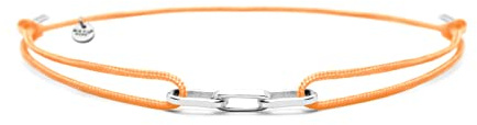 Nato Cuff - 925 Sterling Silber Links Nylonarmband - handgefertigt in Frankreich - verstellbar - Herren und Damenschmuck (Orange)