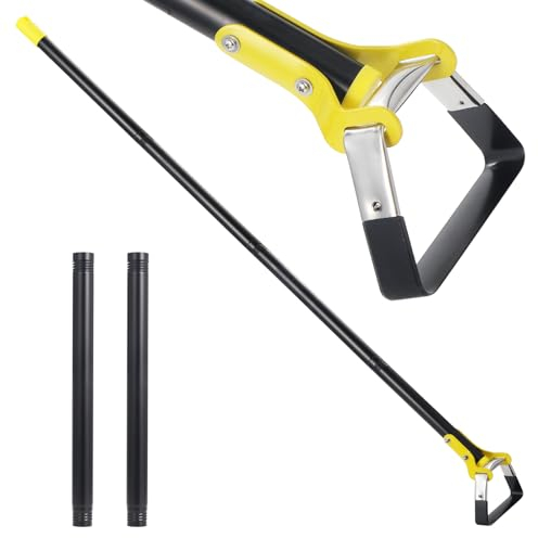 Moendergo Herramienta de jardín de azada de estribo de bucle de deshierbe, azadas hula de jardín extraíbles de 30 a 60 pulgadas para deshierbar jardinería, mango largo, herramienta de mano ajustable