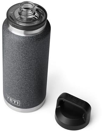 YETI Rambler 36 oz Bottle, Leakproof, Vacuum Insulated, Stainless Steel with Chug Cap, Black Stone