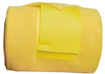 Harilla 4 Stück Pferdebeinbandagen, Beinbandagen, verdickte Fleece-Bandagen, Beinschutzbandagen, Beinschützer für Rennvieh, Gelb
