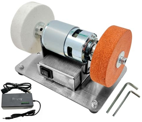 swegel Enchufe Europeo, Amoladora Doble de 100 W, Motor de Amoladora, Mini Muela Eléctrica de Pulido Grueso y Fino, Piedra de Afilar