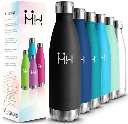 HoneyHolly Borraccia Termica, 18/8 Acciaio Inox Bottiglia Termica - 750ML - Senza BPA Borraccia Palestra, Isolato Sottovuoto, Antigoccia, Bottiglia Acqua Termos per Scuola, Sport, Ufficio