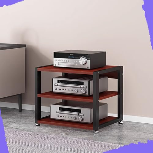 Ställ för ljudkomponent – Kraftigt AV-mediestativ för HiFi-förstärkare och stereomottagare – 90 cm högt – perfekt displaystativ för skivspelare och mediautrustning