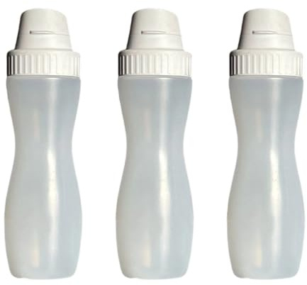 UNTERING Confezione da 3 bottiglie trasparenti da spremere con distributore multiplo di sostanza consumabile per salse, condimenti, uso pasto, bottiglia da cucina