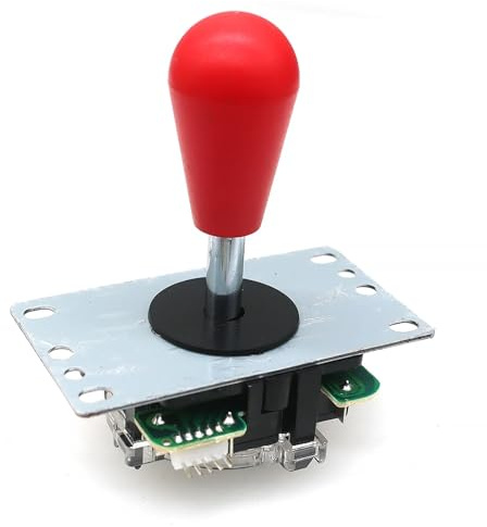 Yiodauh Bat Top Joystic 4Sets Joystick 8 Way Arcade Stick Round Top 5Pins Connector For USB Board PC Game Console DIY Direction Controller(Orange Oval)