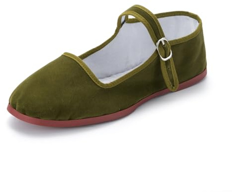 Women's Classic Chinese Flat Shoes Ballet Flats Cotton Mary Jane Shoes Soft Sole Breathable Tai Chi Trainers