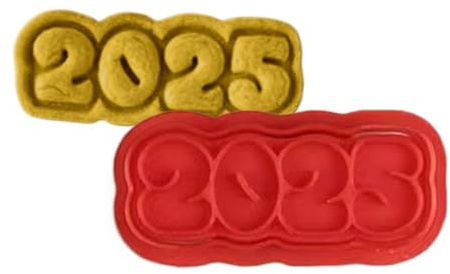 Happy New Year kakstämpel | Happy New Year kakskärare | Årsafton 2025 skärare och stämpel, semester med komfortgrepp, för kinesiska
