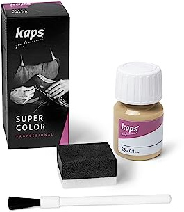 Kaps Super Color Lederfarbe für Naturleder, Synthetik und Textil, Lederfärber, 25 ml, Beige 130