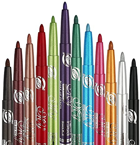 G2PLUS 12 colori Eyeliner waterproof Lip Liner Ombretti Matite per sopracciglia Penna cosmetica Set da colorare Kit per il trucco