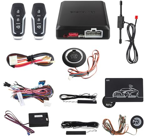 EASYGUARD EC002-FO2-NS smart Key Passive keyless Entry Kits with Push Start Button Remote Start PKE Lock and Unlock DC12V