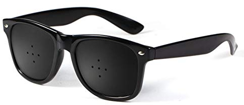 Suneast Rasterbrille Pinhole Glasses Schwarz Lochbrille Gitterbrille mit Faltbaren Bügeln für Augentraining zur Entspannung - Form 4