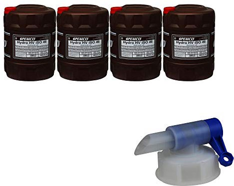 4x 20 Liter PEMCO Hydrauliköl Hydro HV ISO 46 HKP 68 Oil inkl. Auslaufhahn