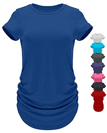 GO HEAVY Damen Multifunktions Yoga Running T-Shirt Kurzärmlig Zumba Sportshirt Schnelltrocknend Blau M