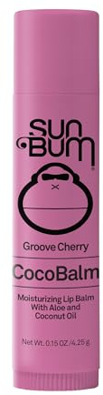 Sun Bum CocoBalm Lippenbalsam – Feuchtigkeitsspendende Formel mit Aloe Vera & Kokosöl – Silikonfrei – Groove Cherry – 4,25 g