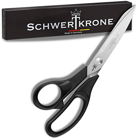 SCHWERTKRONE® Stoffschere Linkshänder [PROFI SCHNEIDERSCHERE] - Stoffschere scharf Teppichschere - Fabric Scissors - Textilschere scharfe Schneider Schere - Schere für Linke Hand (Länge: 20cm)