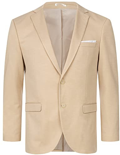 Indumentum Herren Sakko Blazer Sportlich Jacke Jackett Slim Fit Herrensakko Übergangsjacke Herrenblazer Anzugjacke IJS-102 Beige 2XL