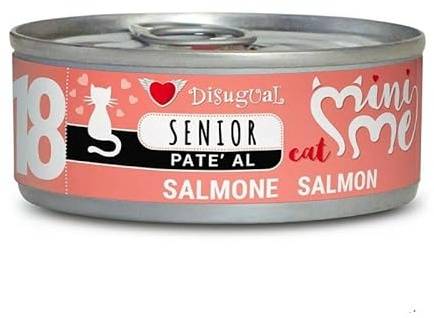 Disugual MiniMe Senior per Gatti al Salmone. 12 LATTINE da 85 GR CADAUNO