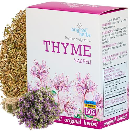 THYME HERB TEA, (Thymus Vulgaris L.) | Original Herbs Herbal Tea – Wild Crafted Herbs Tea, 50g - 100% pure and natural loose leaf tea.