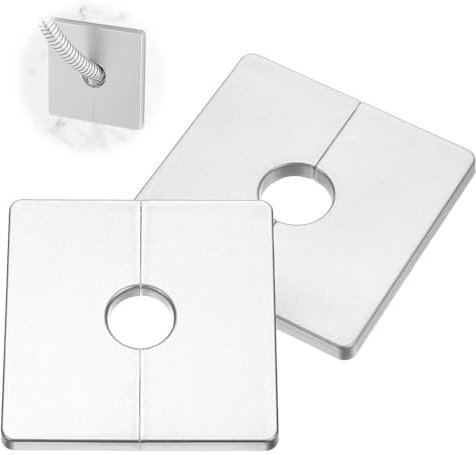 COYUN 2 Pcs Plaque Murale Fendue, Plaque d'Obturation Carrée Auto-Adhésive en ABS avec Un Trou de Diamètre de 22mm, Cache-Tuyau pour La Décoration de Robinet d'Eau